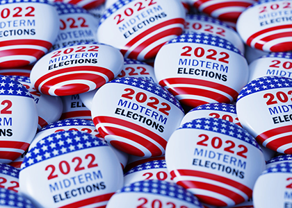Pile of 2022 Midterm Elections pins